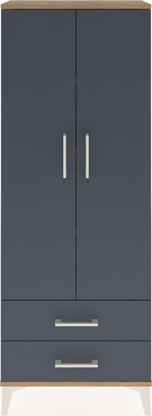 Arges Dolap 4 Raflı 2 Çekmeceli 2 Kapaklı 60 x 30 x 163 cm Çam - Antrasit