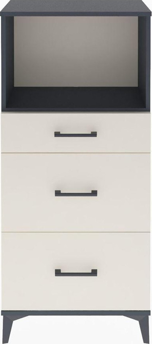 Arges Dolap Tek Raflı 3 Çekmeceli 60x30x134 Antrasit-Aytaşı