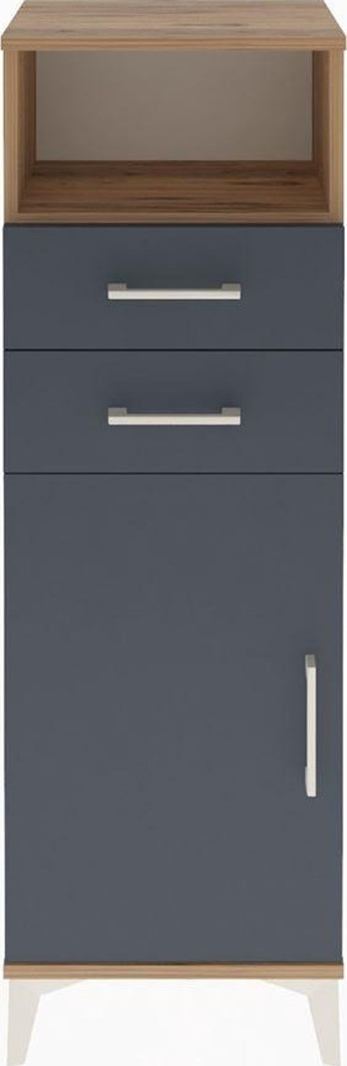 Arges Dolap 2 Raflı 2 Çekmeceli Tek Kapaklı 44x30x134 Çam-Antrasit