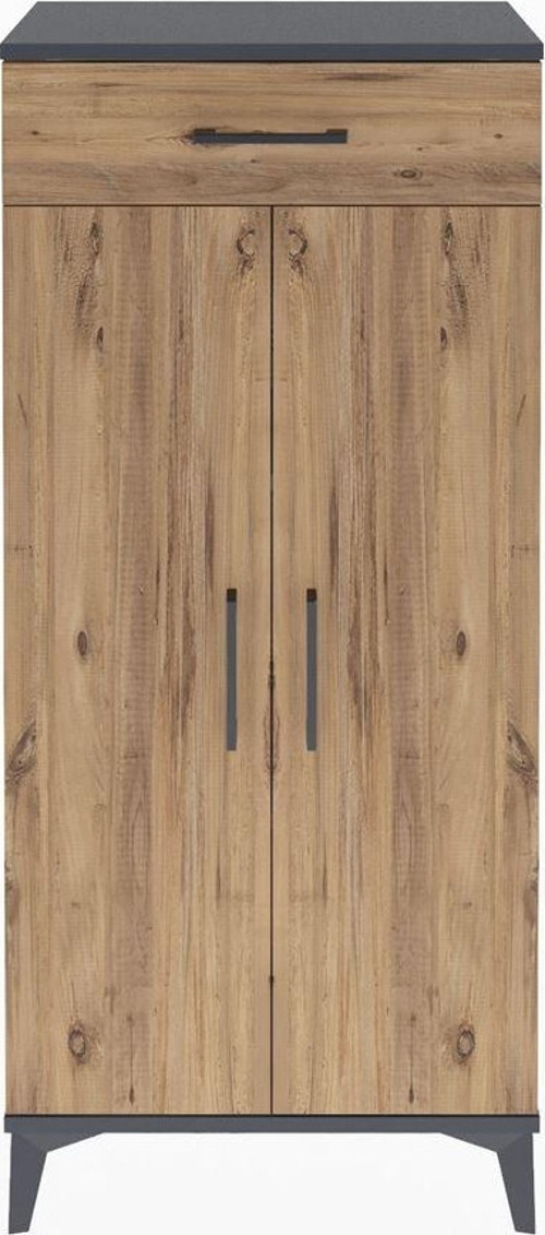 Arges Dolap 2 Raflı 1 Çekmeceli 2 Kapaklı 60 x 30 x 134 cm Antrasit - Çam