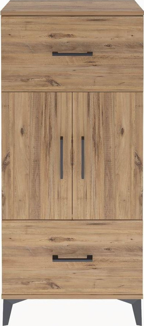 Arges Dolap 2 Raflı 2 Çekmeceli 2 Kapaklı 60x30x134 Çam-Çam