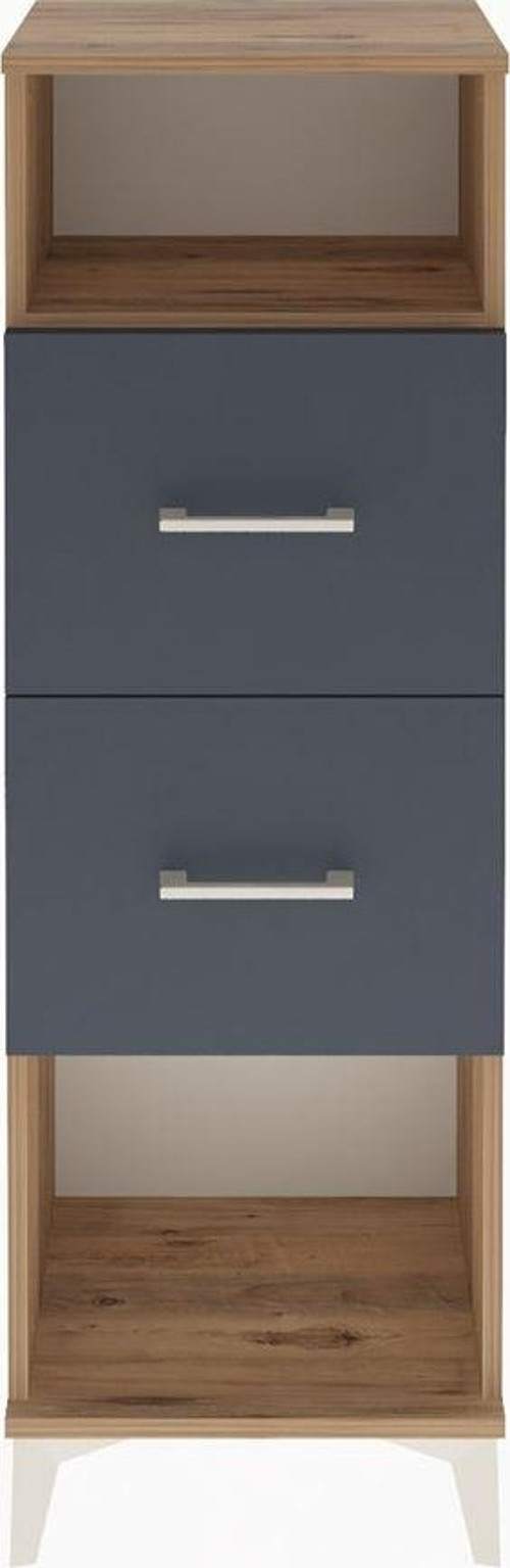Arges Dolap Tek Raflı 2 Çekmeceli 44x30x134 Çam-Antrasit