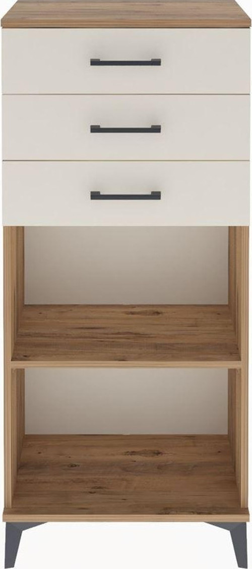 Arges Dolap Tek Raflı 3 Çekmeceli 60x30x134 Çam-Aytaşı