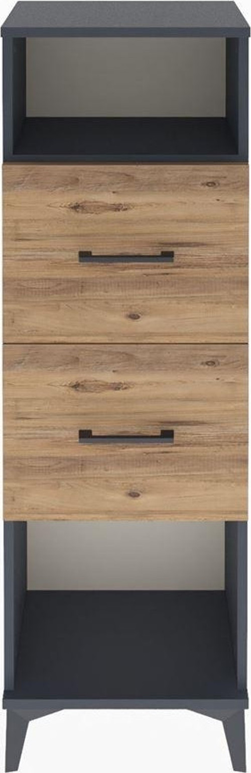 Arges Dolap Tek Raflı 2 Çekmeceli 44x30x134 Antrasit-Çam