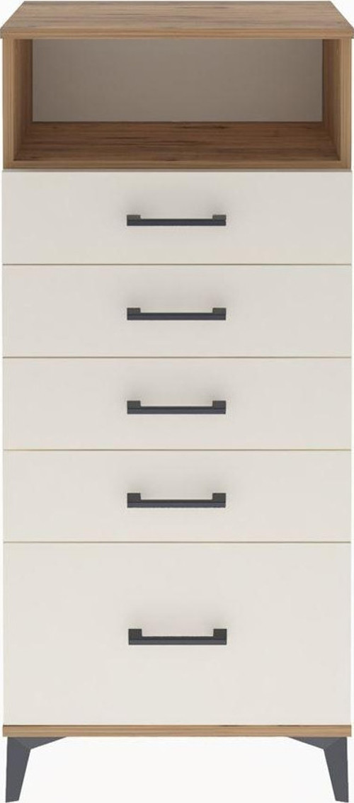 Arges Dolap Tek Raflı 5 Çekmeceli 60x30x134 Çam-Aytaşı