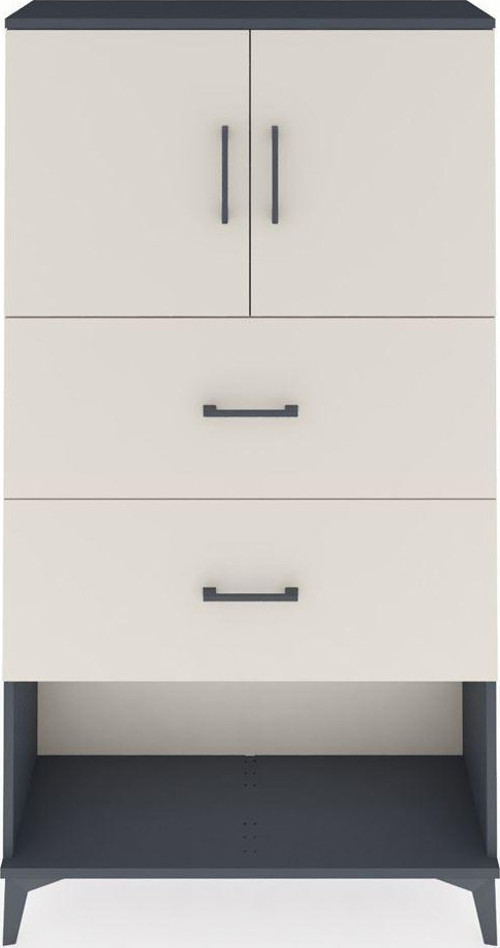 Arges Dolap 2 Raflı 2 Çekmeceli 2 Kapaklı 88x30x163 Antrasit-Aytaşı