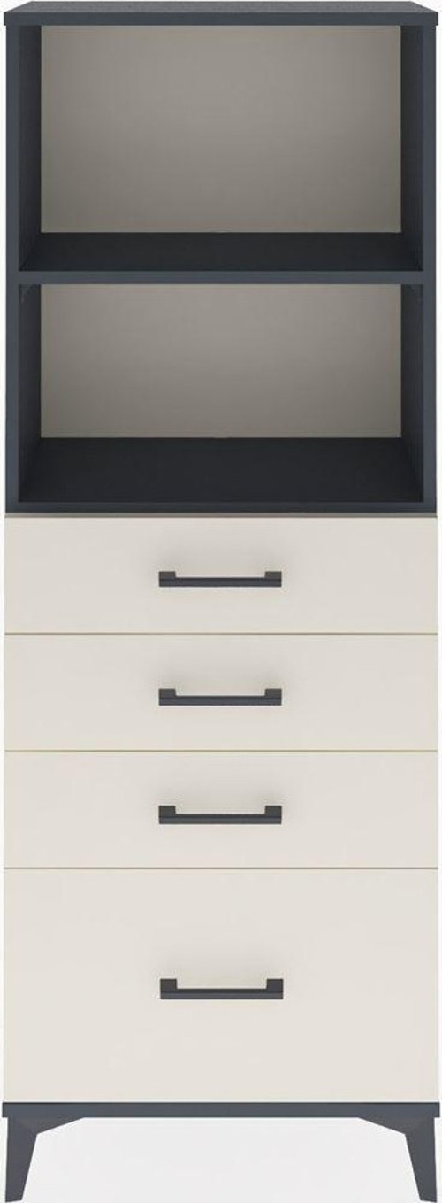 Arges Dolap 2 Raflı 4 Çekmeceli 60x30x163 Antrasit-Aytaşı