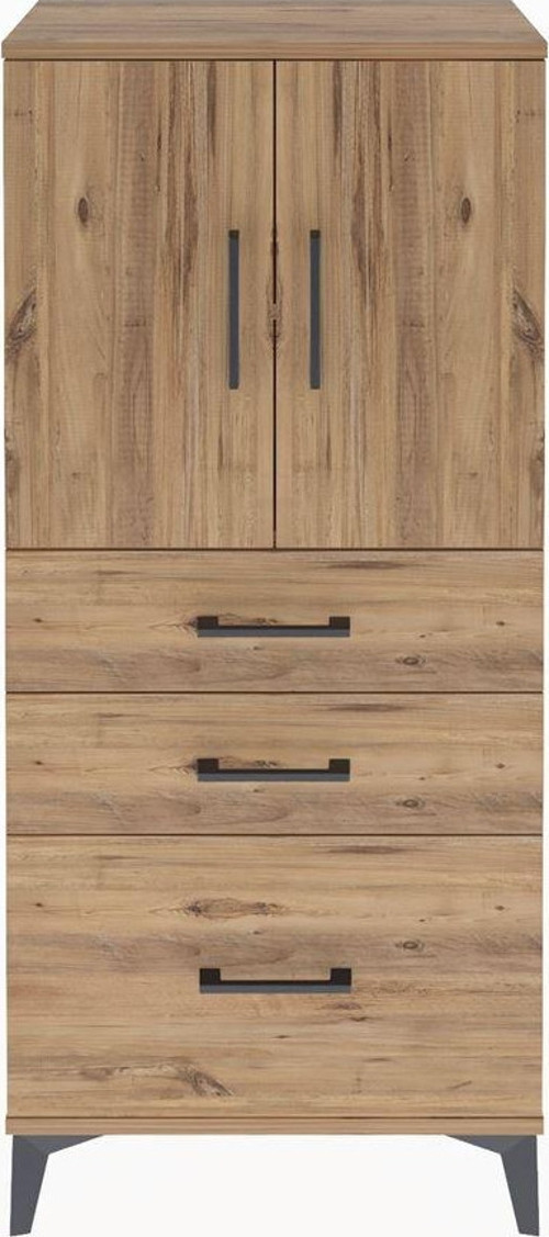 Arges Dolap 2 Raflı 3 Çekmeceli 2 Kapaklı 60x30x134 Çam-Çam