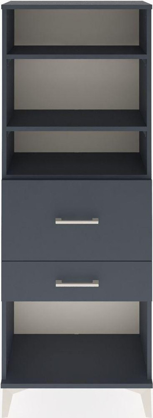 Arges Dolap 3 Raflı 2 Çekmeceli 60x30x163 Antrasit-Antrasit