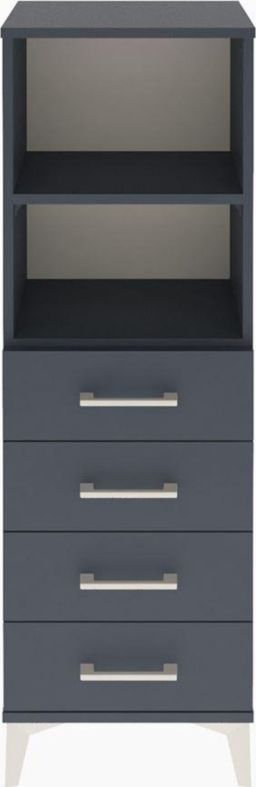 Arges Dolap 2 Raflı 4 Çekmeceli 44x30x134 Antrasit-Antrasit