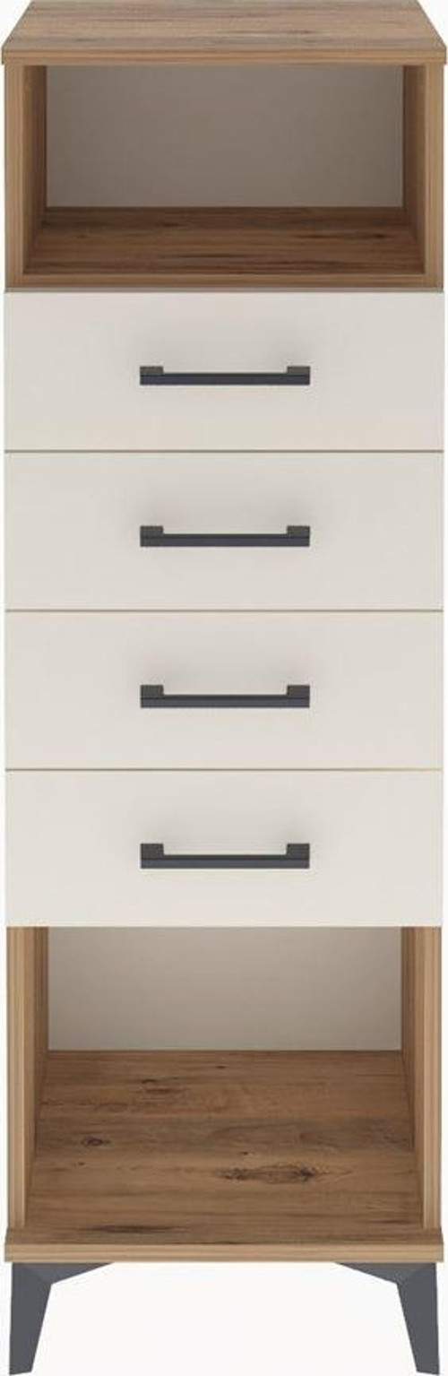 Arges Dolap Tek Raflı 4 Çekmeceli 44x30x134 Çam-Aytaşı