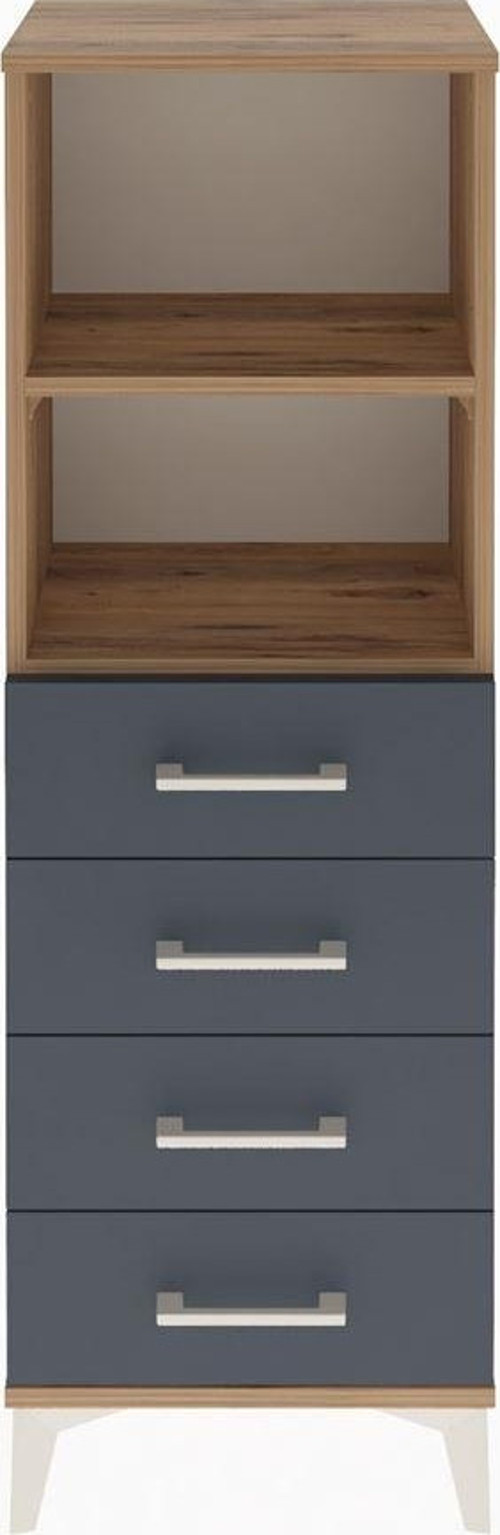 Arges Dolap 2 Raflı 4 Çekmeceli 44x30x134 Çam-Antrasit