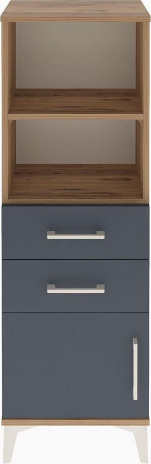 Arges Dolap 2 Raflı 2 Çekmeceli Tek Kapaklı 44x30x134 Çam-Antrasit