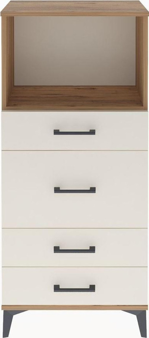 Arges Dolap Tek Raflı 4 Çekmeceli 60x30x134 Çam-Aytaşı