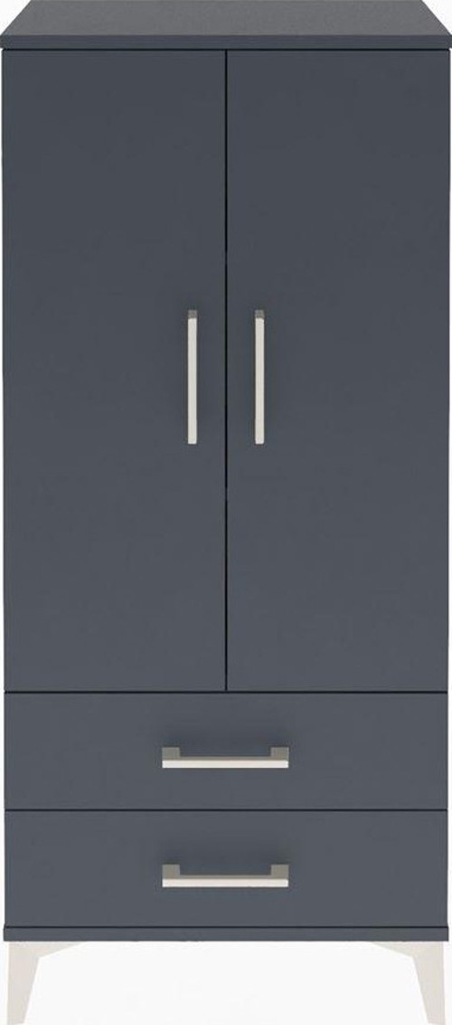 Arges Dolap 3 Raflı 2 Çekmeceli 2 Kapaklı 60 x 30 x 134 cm Antrasit - Antrasit