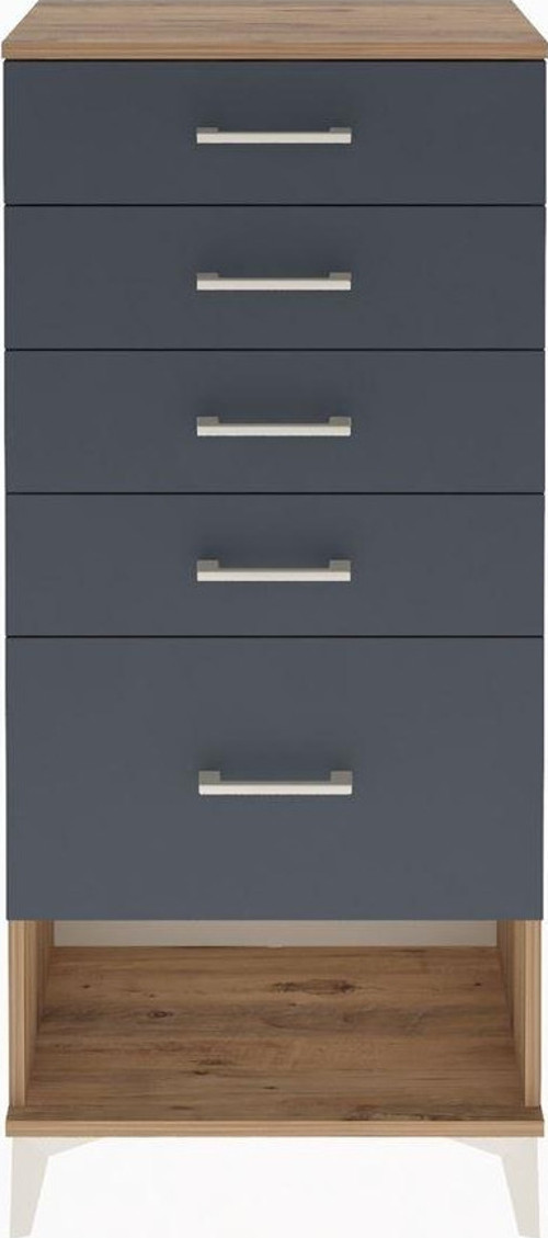 Arges Dolap 5 Çekmeceli 60x30x134 Çam-Antrasit