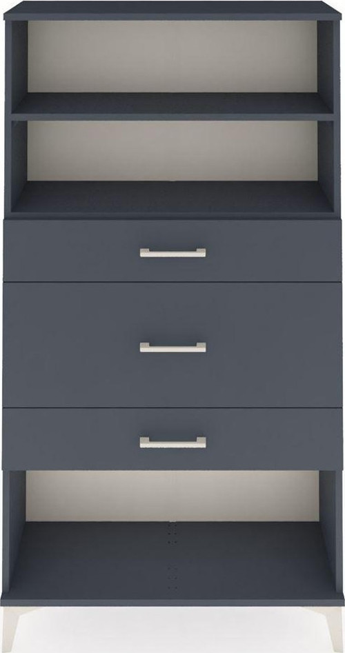 Arges Dolap 2 Raflı 3 Çekmeceli 88x30x163 Antrasit-Antrasit