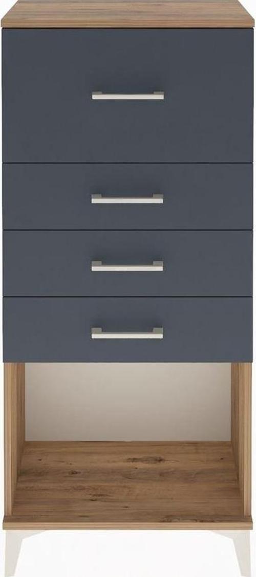 Arges Dolap 4 Çekmeceli 60x30x134 Çam-Antrasit