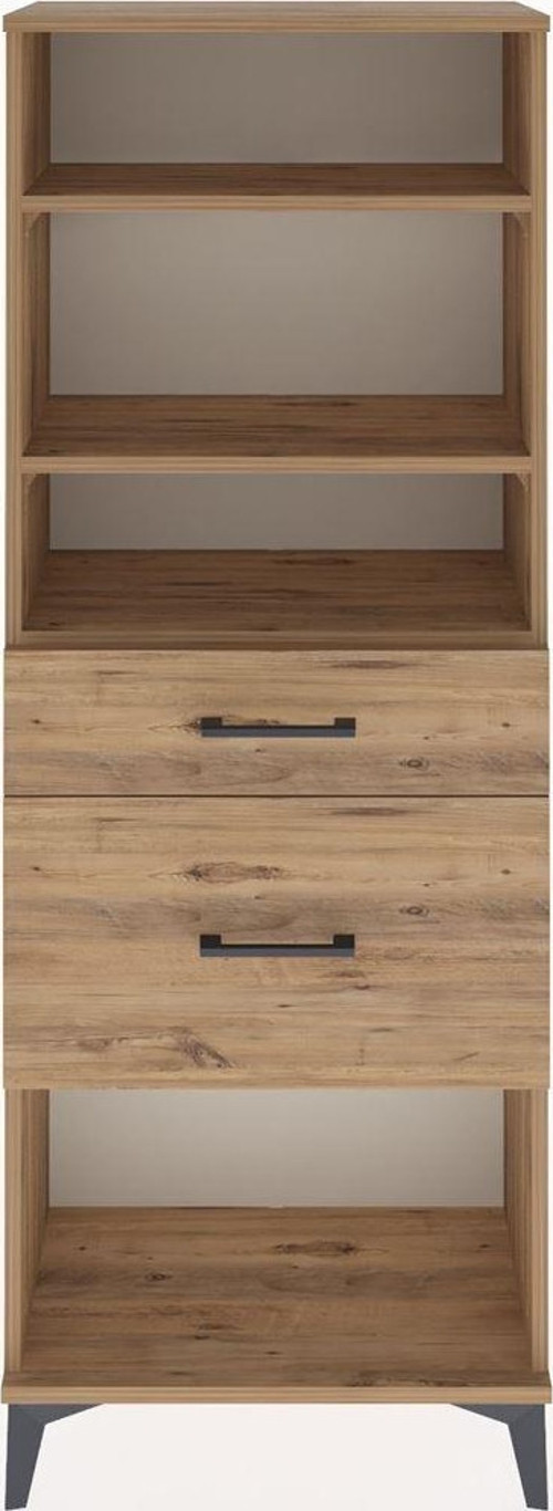 Arges Dolap 3 Raflı 2 Çekmeceli 60x30x163 Çam-Çam