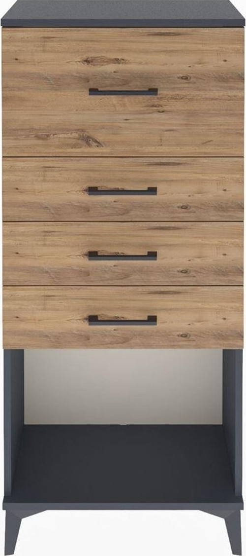 Arges Dolap 4 Çekmeceli 60 x 30 x 134 cm Antrasit - Çam