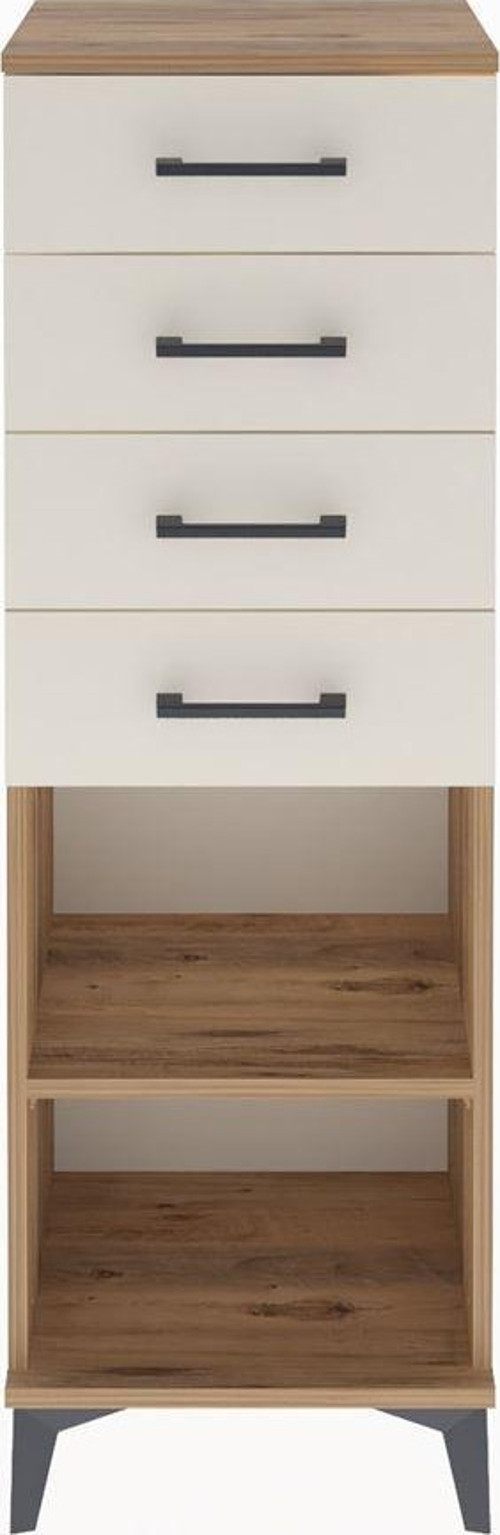 Arges Dolap Tek Raflı 4 Çekmeceli 44x30x134 Çam-Aytaşı