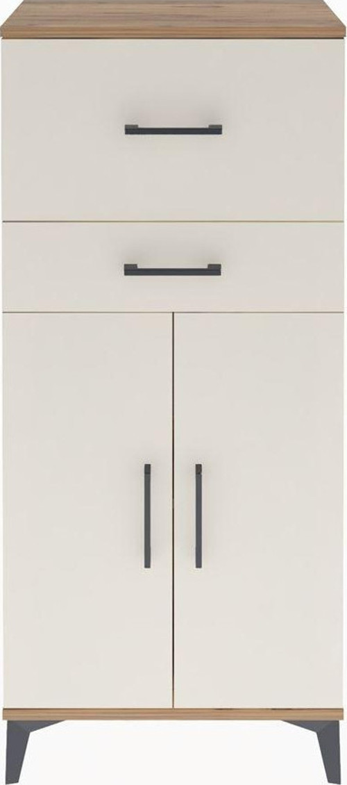 Arges Dolap Tek Raflı 2 Çekmeceli 2 Kapaklı 60x30x134 Çam-Aytaşı