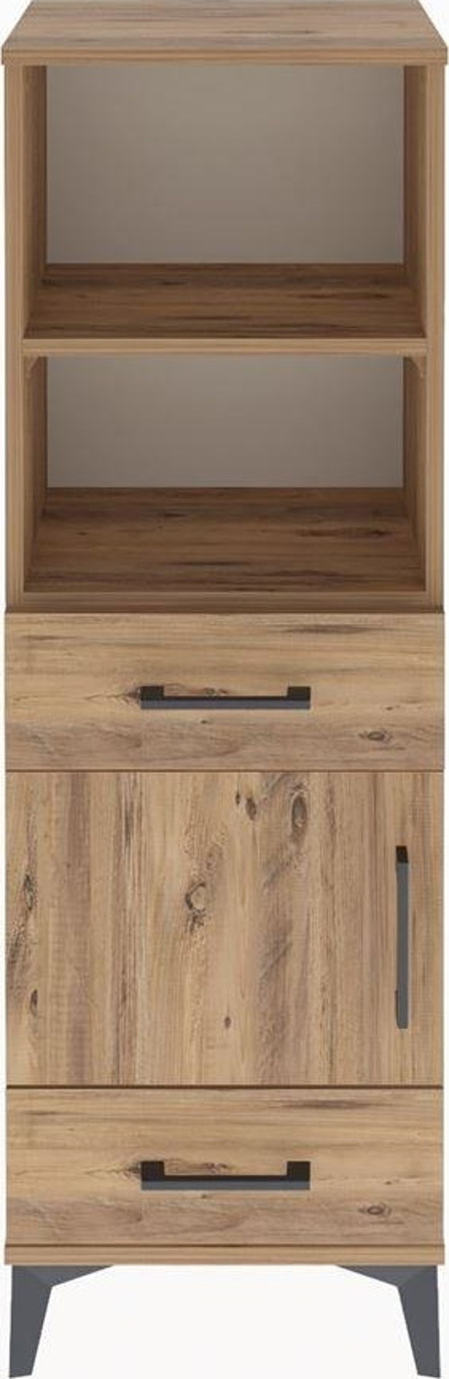 Arges Dolap 3 Raflı 2 Çekmeceli Tek Kapaklı 44x30x134 Çam-Çam