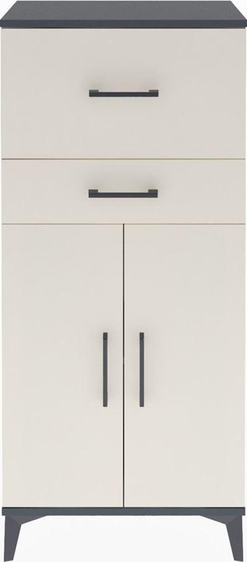 Arges Dolap 1 Raflı 2 Çekmeceli 2 Kapaklı 60 x 30 x 134 cm Antrasit - Aytaşı