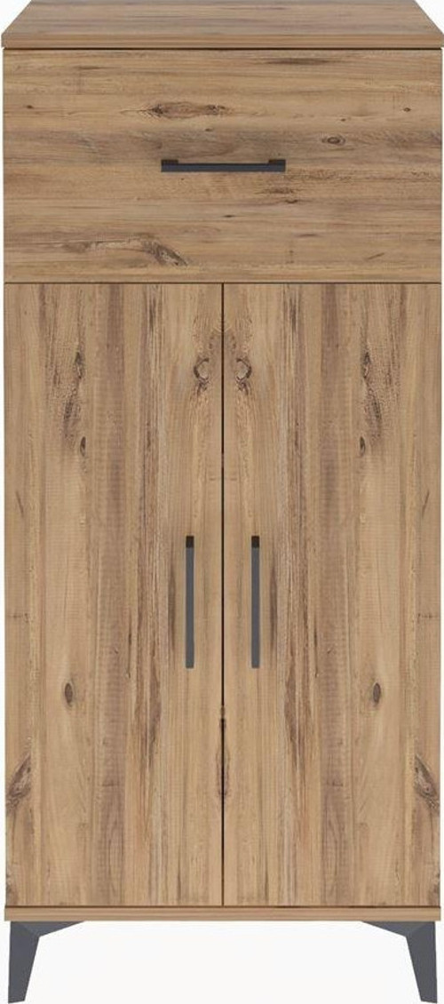 Arges Dolap 2 Raflı Tek Çekmeceli 2 Kapaklı 60x30x134 Çam-Çam