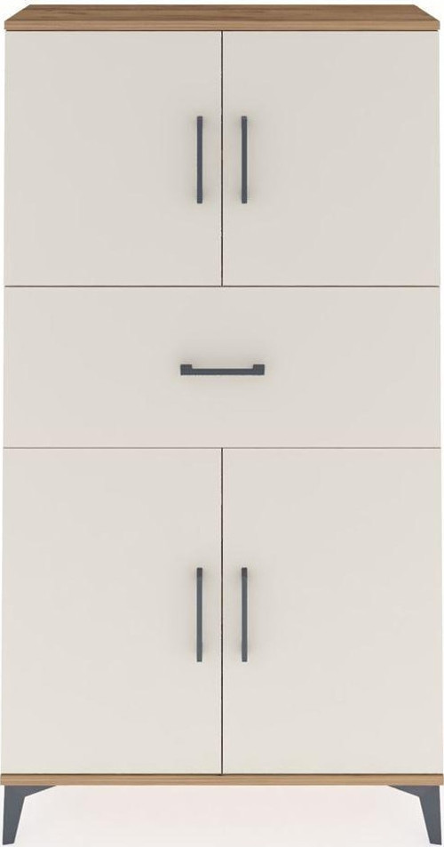 Arges Dolap 3 Raflı Tek Çekmeceli 4 Kapaklı 88x30x163 Çam-Aytaşı