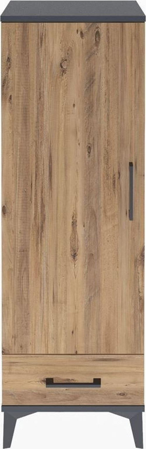 Arges Dolap Tek Raflı Tek Çekmeceli Tek Askılı 44x30x134 Antrasit-Çam
