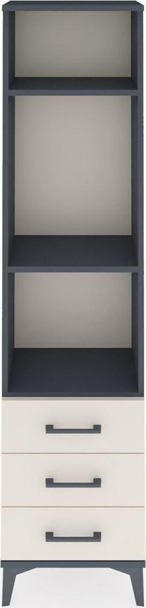 Arges Dolap 3 Raflı 3 Çekmeceli 44x30x182 Antrasit-Aytaşı