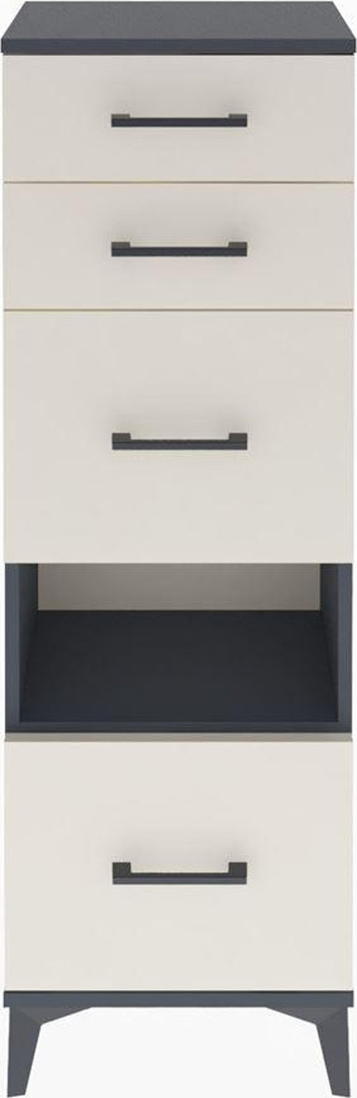 Arges Dolap Tek Raflı 4 Çekmeceli 44x30x134 Antrasit-Aytaşı