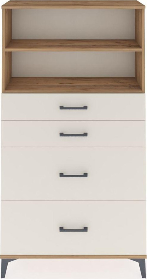 Arges Dolap 2 Raflı 4 Çekmeceli 88x30x163 Çam-Aytaşı