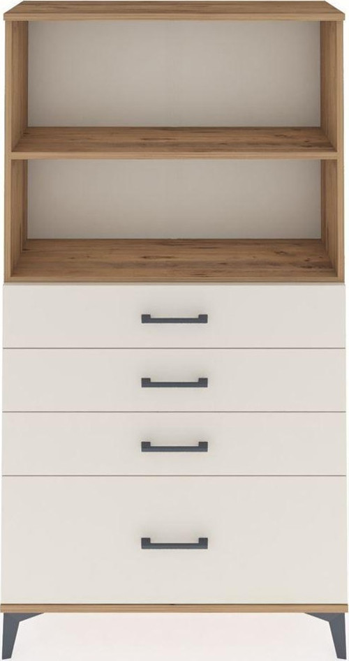 Arges Dolap 2 Raflı 4 Çekmeceli 88x30x163 Çam-Aytaşı
