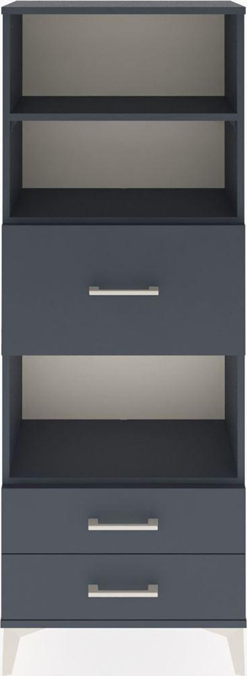 Arges Dolap 3 Raflı 3 Çekmeceli 60x30x163 Antrasit-Antrasit