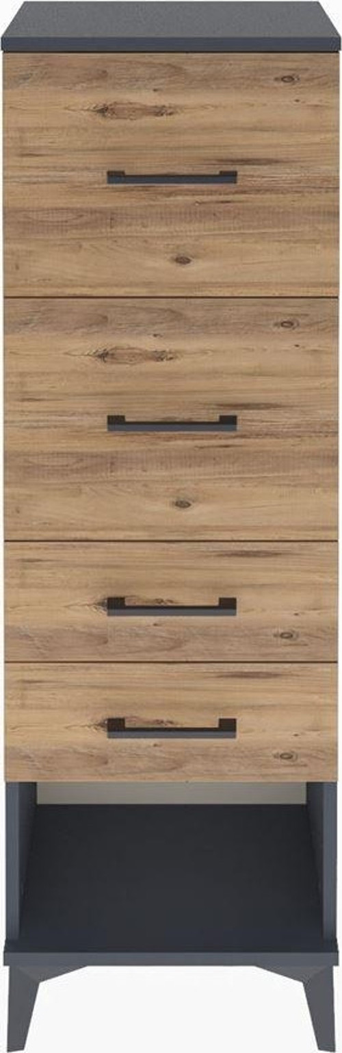 Arges Dolap 4 Çekmeceli 44x30x134 Antrasit-Çam