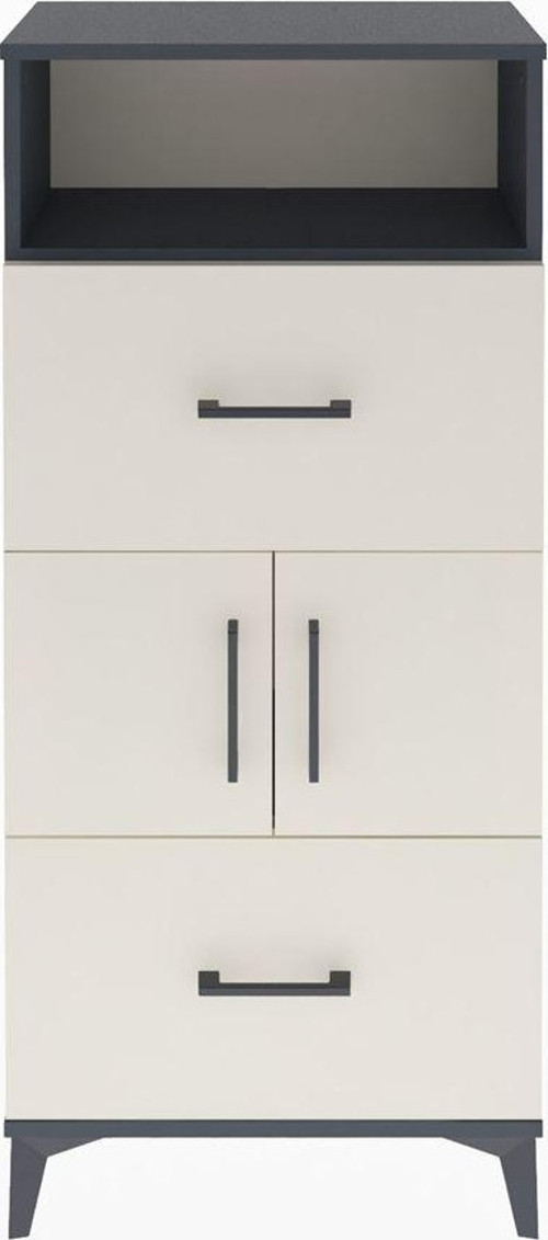 Arges Dolap 2 Raflı 2 Çekmeceli 2 Kapaklı 60x30x134 Antrasit-Aytaşı