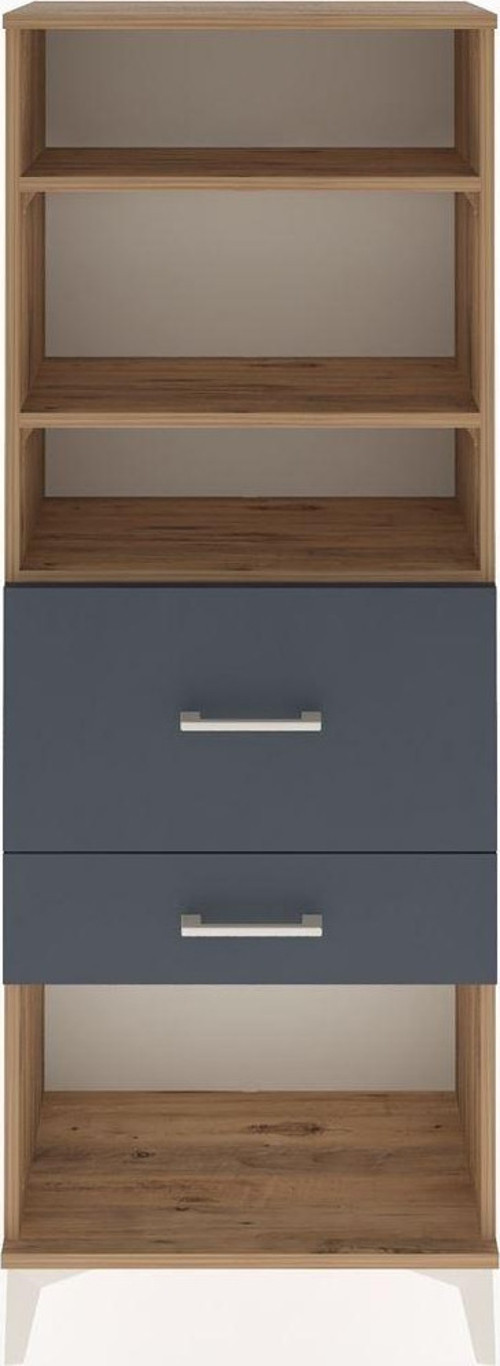 Arges Dolap 3 Raflı 2 Çekmeceli 60x30x163 Çam-Antrasit