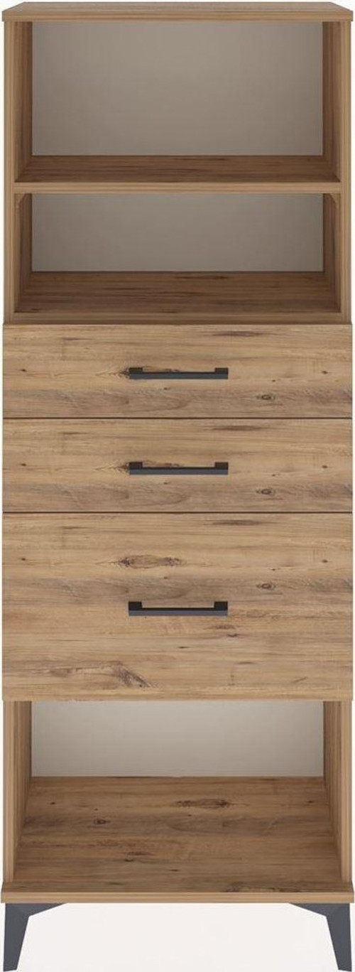 Arges Dolap 2 Raflı 3 Çekmeceli 60x30x163 Çam-Çam