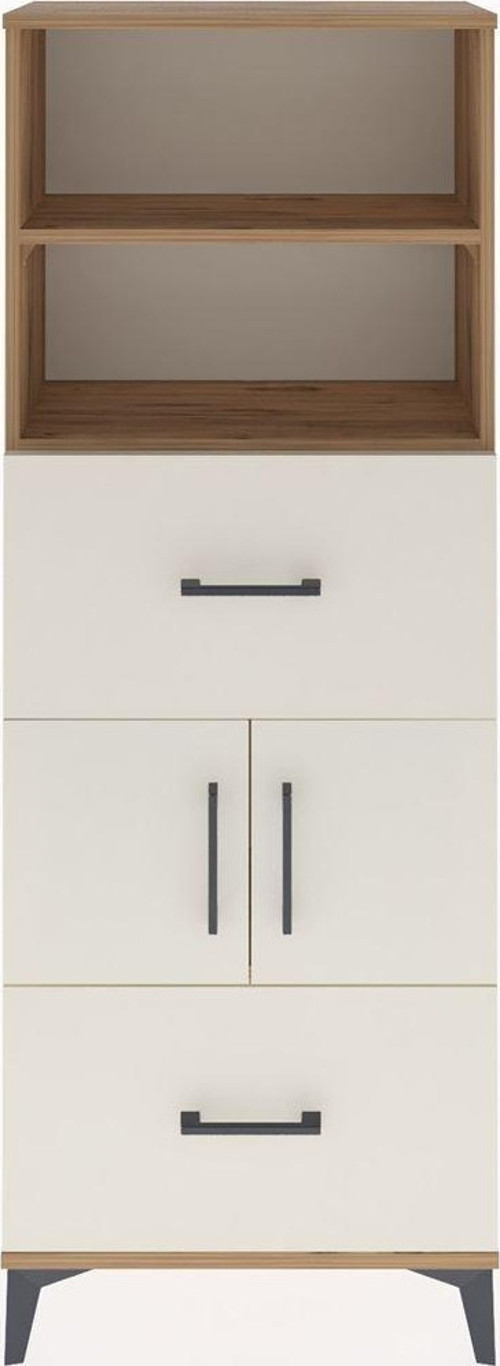 Arges Dolap 3 Raflı 2 Çekmeceli 2 Kapaklı 60x30x163 Çam-Aytaşı