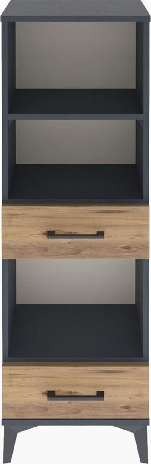 Arges Dolap 3 Raflı 2 Çekmeceli 44x30x134 Antrasit-Çam