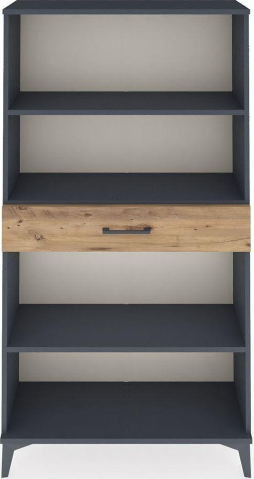 Arges Dolap 3 Raflı Tek Çekmeceli 88x30x163 Antrasit-Çam