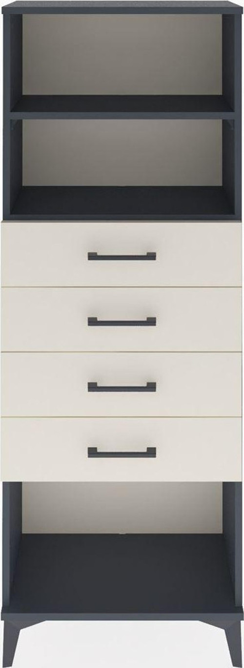 Arges Dolap 2 Raflı 4 Çekmeceli 60x30x163 Antrasit-Aytaşı