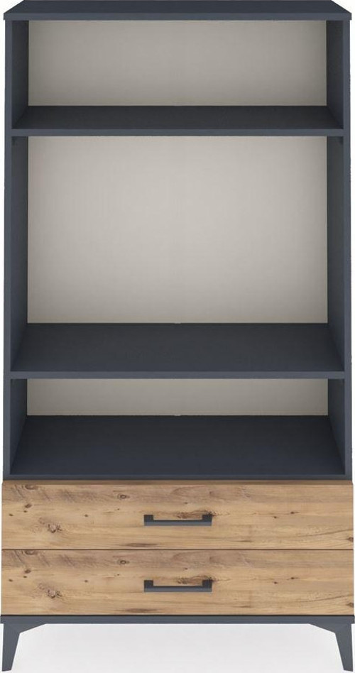 Arges Dolap 3 Raflı 2 Çekmeceli 88x30x163 Antrasit-Çam