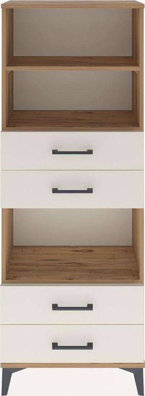 Arges Dolap 3 Raflı 4 Çekmeceli 60x30x163 Çam-Aytaşı