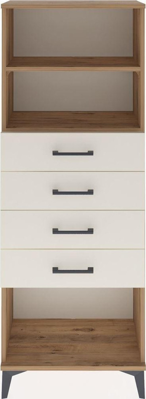 Arges Dolap 2 Raflı 4 Çekmeceli 60x30x163 Çam-Aytaşı