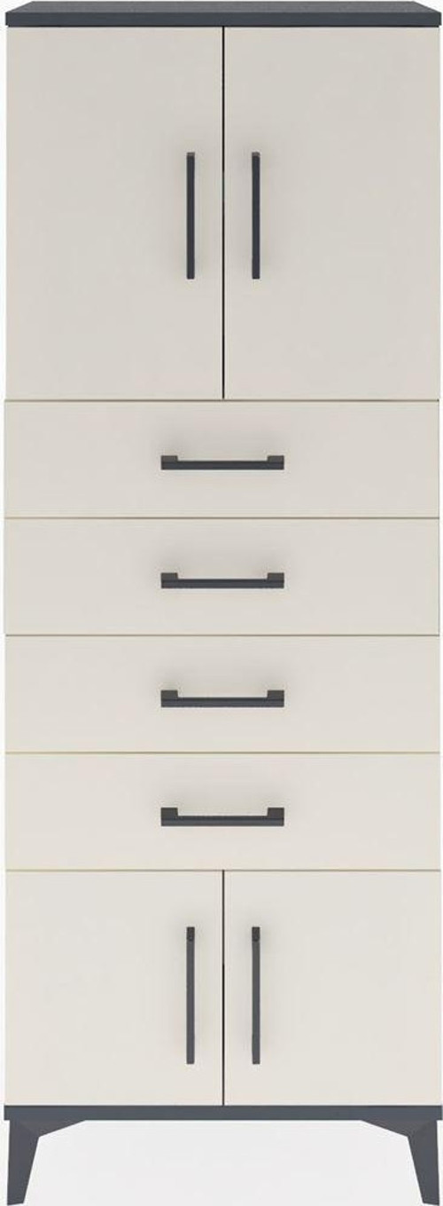 Arges Dolap 2 Raflı 4 Çekmeceli 4 Kapaklı 60 x 30 x 163 cm Antrasit - Aytaşı