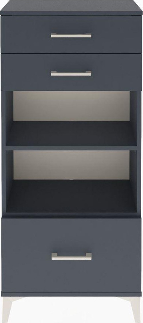 Arges Dolap 2 Raflı 3 Çekmeceli 60x30x134 Antrasit-Antrasit