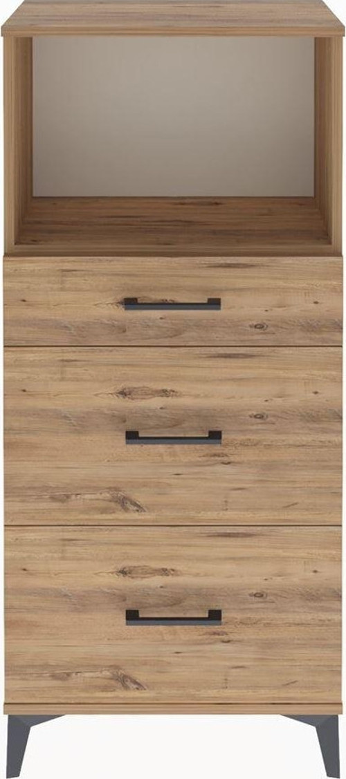 Arges Dolap Tek Raflı 3 Çekmeceli 60x30x134 Çam-Çam